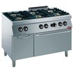 Fourneau 6 feux vifs, four gaz GN 2/1, armoire neutre - Diamond - G17/6BFA12-N
