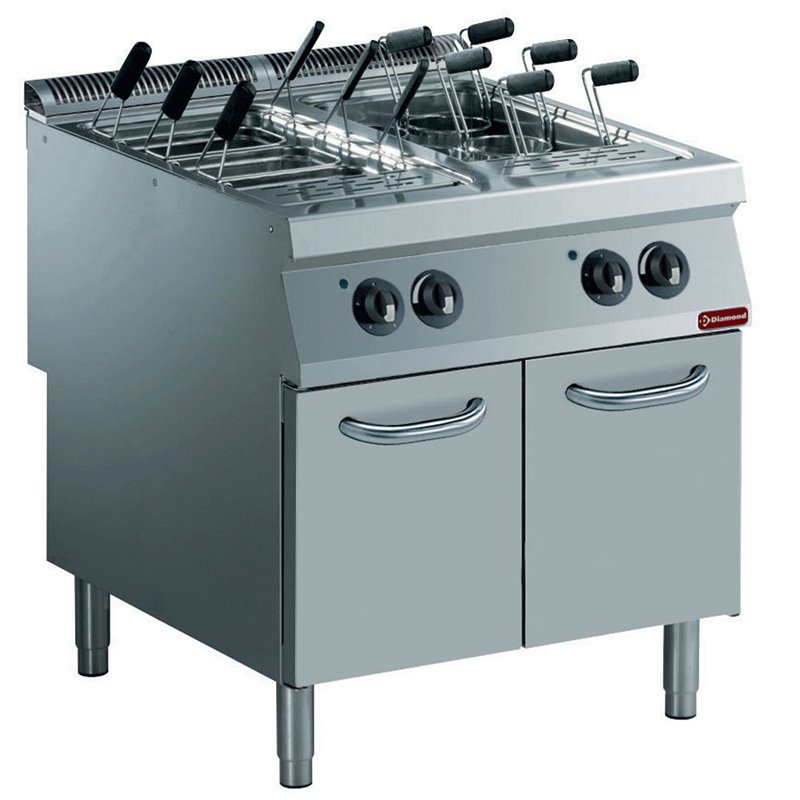 Cuiseur &agrave; p&acirc;tes &eacute;lectrique 2 cuves GN 1/1 sur meuble - Diamond - E22/CPA8-230/3--N