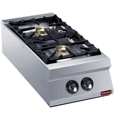 Cuisini&egrave;re 2 feux vifs gaz -TOP- "POWERFUL" - Diamond - G22/2B4TPW-N