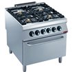 Fourneau gaz 4 feux vifs, four &eacute;lectrique GN 2/1- - Diamond - G22/4BFE8-230/3--N