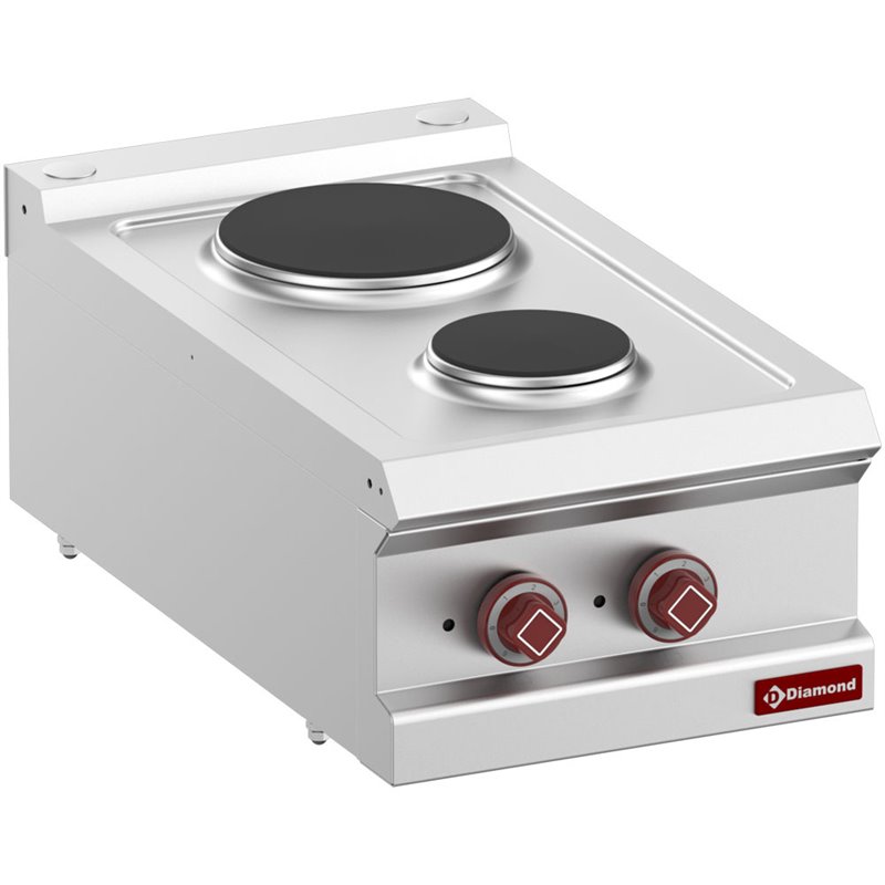 Cuisini&egrave;re &eacute;lectrique 2 plaques rondes -Top- - Diamond - E7/2P4T-N