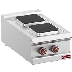 Cuisini&egrave;re &eacute;lectrique 2 plaques carr&eacute;es -Top- - Diamond - E7/2PQ4T-N