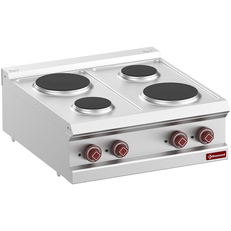 Cuisini&egrave;re &eacute;lectrique 4 plaques rondes -Top- - Diamond - E7/4P7T-N