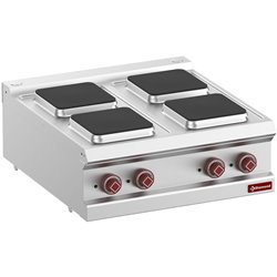 Cuisini&egrave;re &eacute;lectrique 4 plaques carr&eacute;es -Top- - Diamond - E7/4PQ7T-N