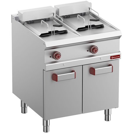 Friteuse &eacute;lectrique 2 cuves de 13 litres sur armoire - Diamond - E7/F26A7-N