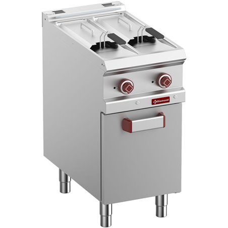 Friteuse &eacute;lectrique 2 cuves de 7 litres sur armoire - Diamond - E7/F2V7A4-N