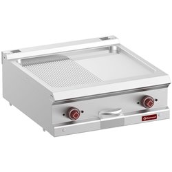 Plaque cuisson &eacute;lec., 1/2 lisse 1/2 rainur&eacute;e, chrome dur, mod. 1/1  -Top- - Diamond - E7/PMCD7T-N