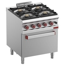 Fourneau 4 feux vif, four gaz GN 2/1 - Diamond - G7/4BF7-N