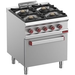 Fourneau 4 feux vifs gaz, four &eacute;lect. Convection GN 1/1 - Diamond - G7/4BFEV7-N