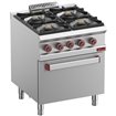 Fourneau 4 feux vifs gaz, four &eacute;lect. Convection GN 1/1 - Diamond - G7/4BFEV7-N