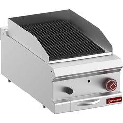 Grill pierre de lave, module 1/2, grille en fonte "double face"-Top- - Diamond - G7/GPL4T-ZN