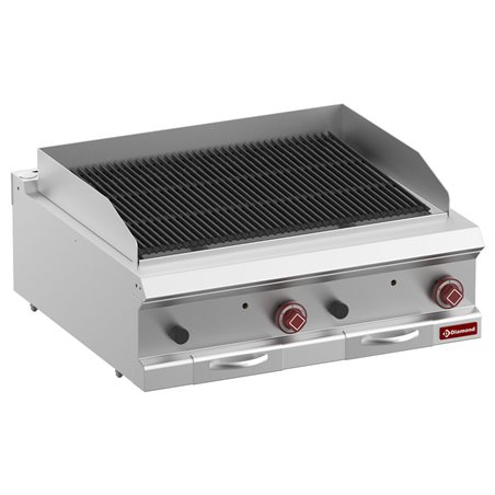 Grill pierre de lave, module 1/1, grille en fonte "double face"-Top- - Diamond - G7/GPL8T-ZN