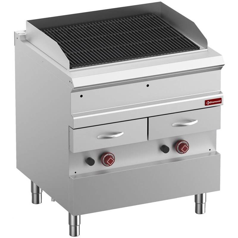 Grill Vapeur gas, grille en fonte "double face", module 1/1 - Diamond - G7/GVQA8-N
