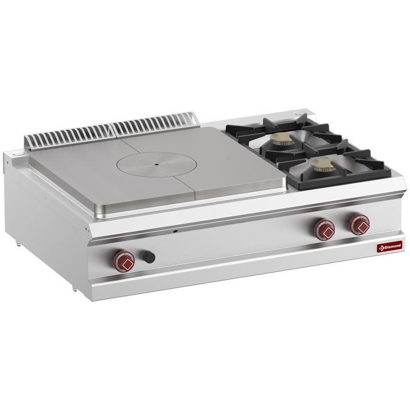 Cuisini&egrave;re 2 feux vifs, taque coup de feu gaz-Top- - Diamond - G7/T2B11T-N