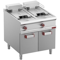 Friteuse &eacute;lectrique 2 cuves 18 lit. sur meuble ferm&eacute;e - Diamond - E9/F36A8-N