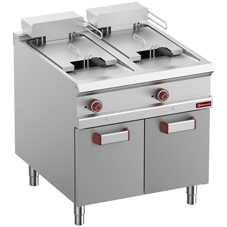 Friteuse &eacute;lectrique 2 cuves 18 lit. sur meuble ferm&eacute;e - Diamond - E9/F36A8-N