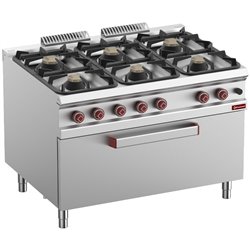 Fourneau 6 feux sur MAXI four gaz - Diamond - G9/6BFM12-N