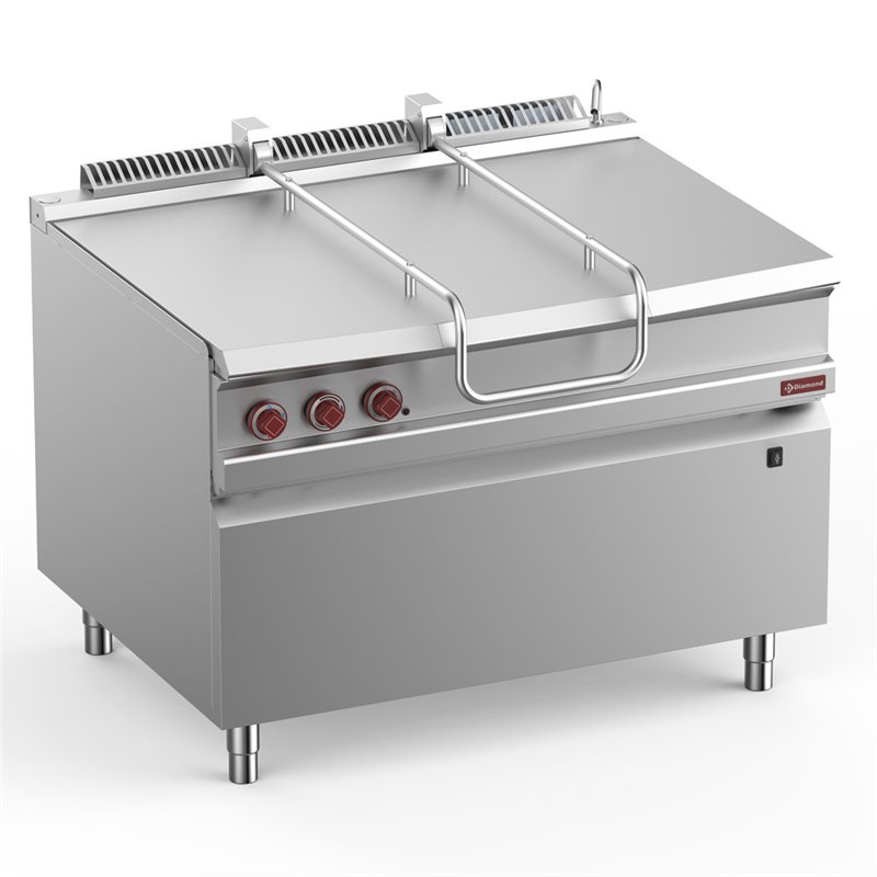 Sauteuse basculante gaz, cuve inox 120 lit. sur meuble - Diamond - G9/BRI12-N