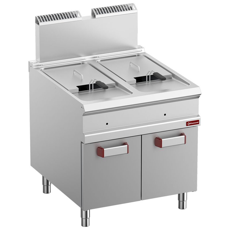 Friteuse gaz 2 cuve 18 lit. (2x 18 kW) sur meuble ferm&eacute; - Diamond - G9/F36A8-N
