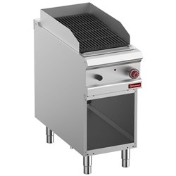 Grill pierre de lave, module 1/2, grille "2 faces" en fonte, armoire ouverte - Diamond - G9/GPLA4-ZN