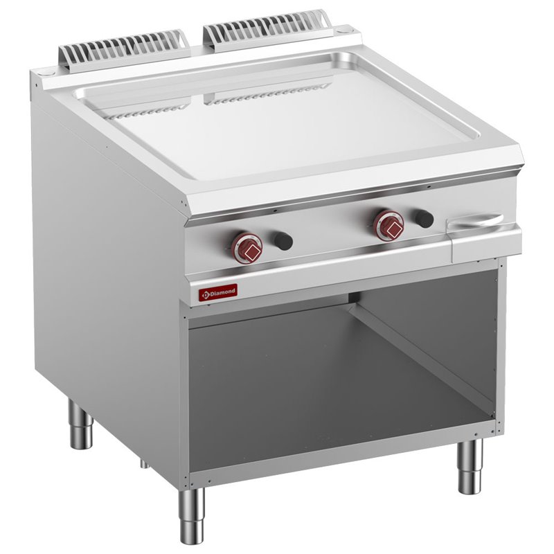 Plaque de cuisson lisse gaz, chrom&eacute;e module 1/1, armoire ouverte - Diamond - G9/PLCA8-N