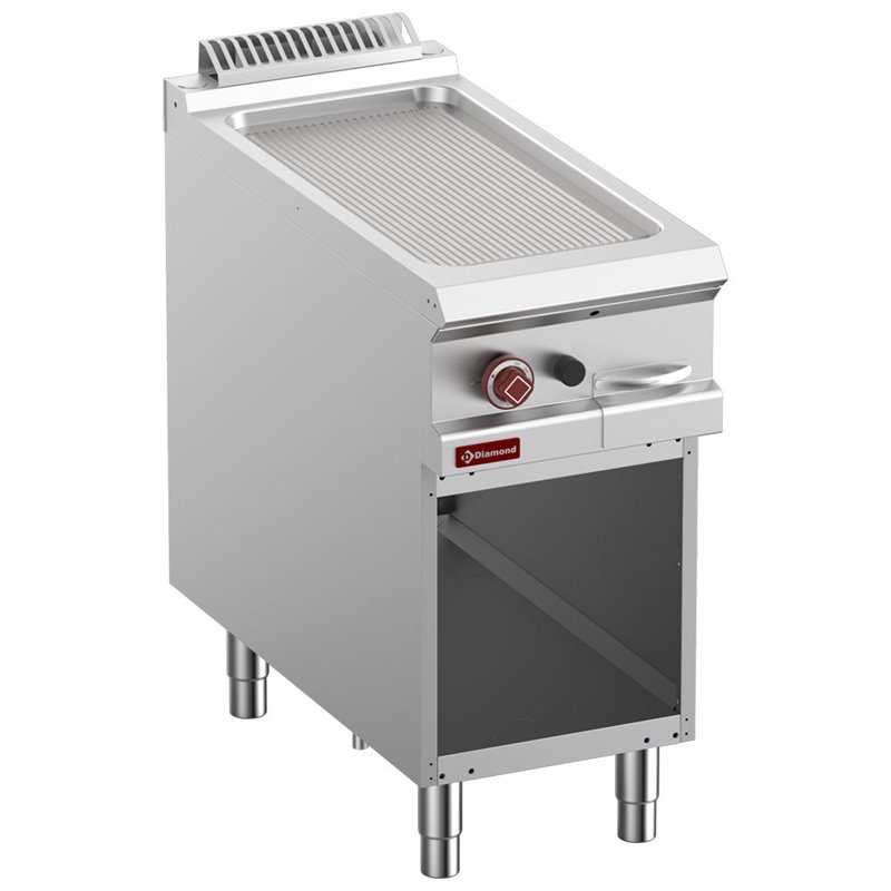 Plaque de cuisson rainur&eacute;e gaz module 1/2, armoire ouverte - Diamond - G9/PRA4-N