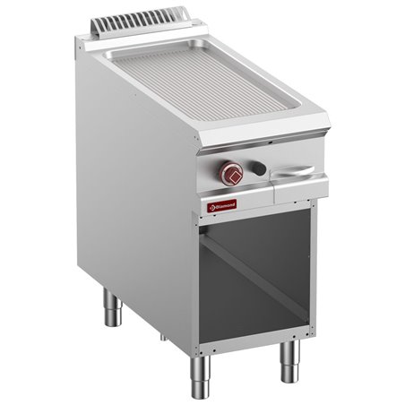 Plaque de cuisson rainur&eacute;e gaz module 1/2, armoire ouverte - Diamond - G9/PRA4-N