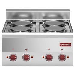 Cuisini&egrave;re &eacute;lectrique 4 plaques -Top- - Diamond - E60/4P6T-N