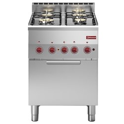 Fourneau 4 feux gaz et four convection &eacute;lectrique GN 2/3 - Diamond - G60/4BFEV6-N