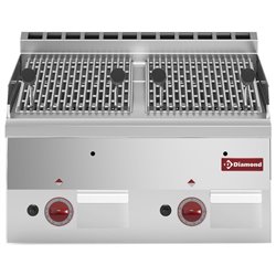 Grill pierres de lave gaz avec grille de cuisson en fonte -Top- - Diamond - G60/GPL6T-N