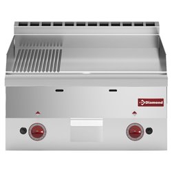 Plaque de cuisson gaz, surface 2/3 lisse et 1/3 nervur&eacute;e -Top- - Diamond - G60/PM6T-N