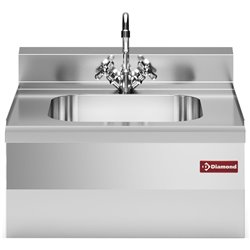 Evier 400x400xh200, avec robinet m&eacute;langeur et siphon - Diamond - N60/LV6T-N
