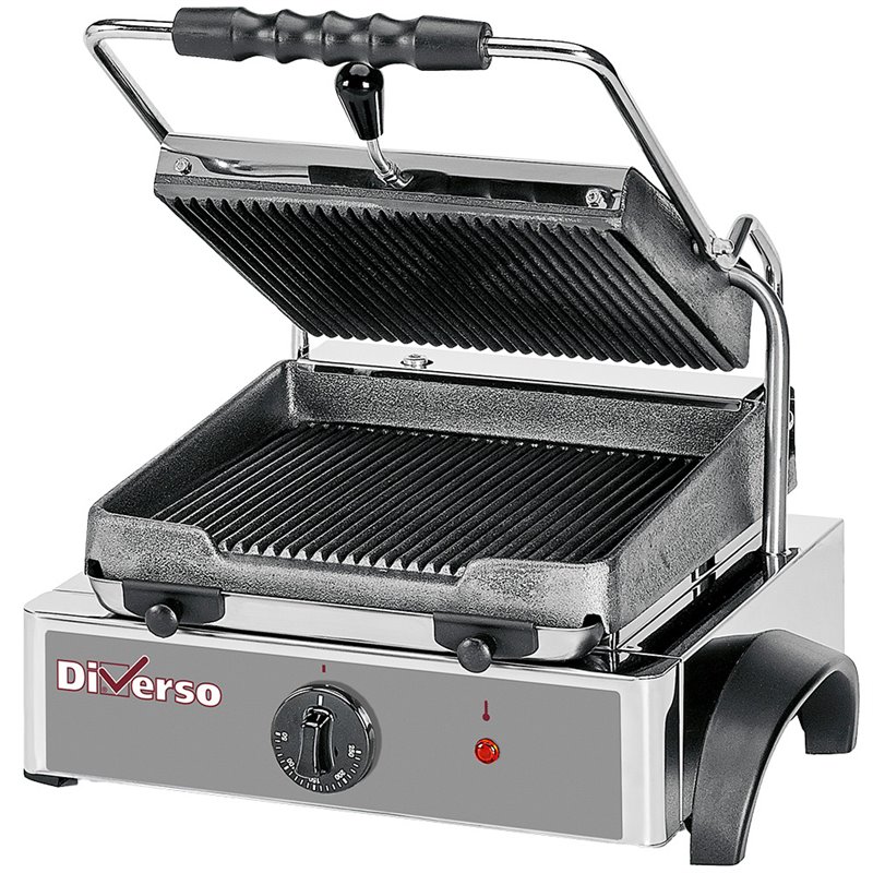 Grill panini &eacute;lectrique, plaques rainur&eacute;es - Diamond - WR-GR42-33