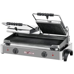 Grill panini &eacute;lectrique DOUBLE, plaques rainur&eacute;es - Diamond - WR-GR82-62