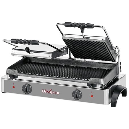 Grill panini &eacute;lectrique DOUBLE, plaques rainur&eacute;es - Diamond - WR-GR82-62