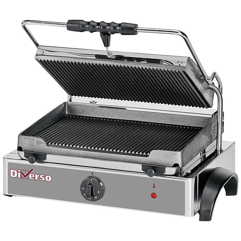 Grill panini &eacute;lectrique MEDIUM, plaques rainur&eacute;es - Diamond - WR-GRPN-43