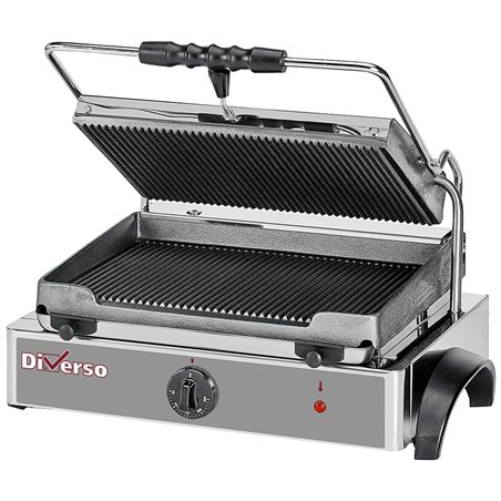 Grill panini &eacute;lectrique MEDIUM, plaques rainur&eacute;es - Diamond - WR-GRPN-43