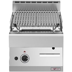 Grill pierre de lave, 1/2 module, grille en fonte "double face" - Diamond - WR-PLX1-40