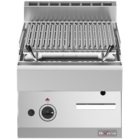 Grill pierre de lave, 1/2 module, grille en fonte "double face" - Diamond - WR-PLX1-40