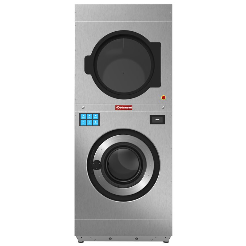 Lave-linge &agrave; super essorage 18 kg (&eacute;lectrique) + s&eacute;choir rotatif 18 kg (gaz) TOUCH SCREEN - Diamond - DGEB/18-TS/N