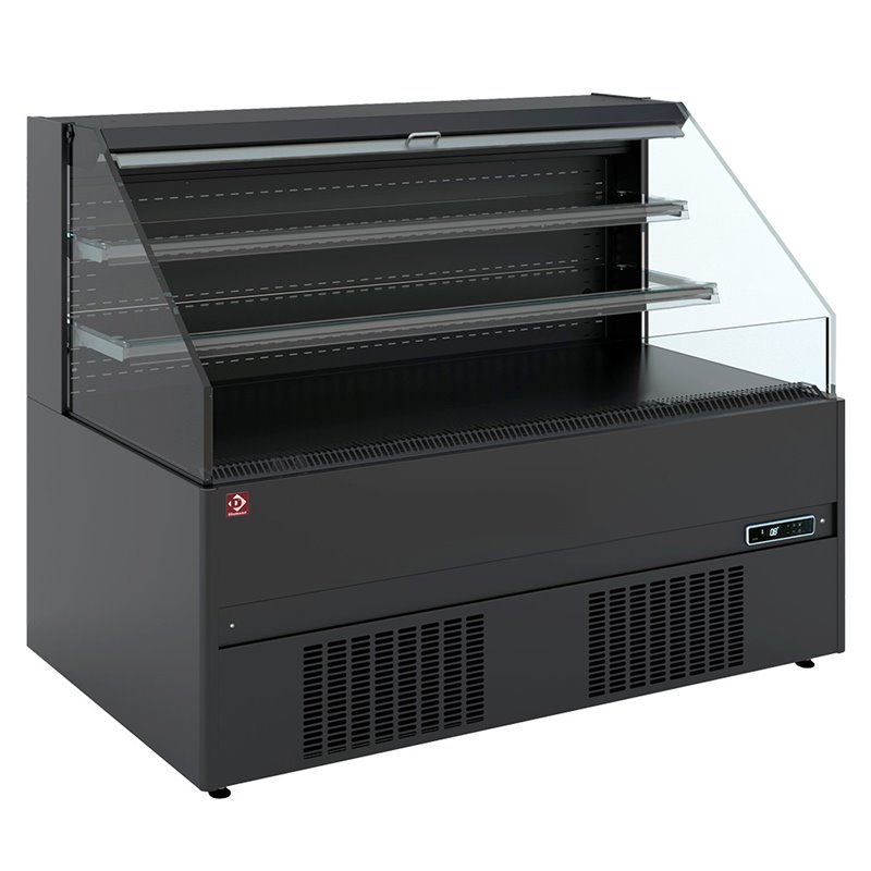 Meuble semi-mural r&eacute;frig&eacute;r&eacute;, libre-service, ouvert - FULL BLACK - Diamond - GBN20-L5