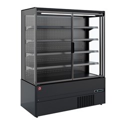 Meuble mural r&eacute;frig&eacute;r&eacute;, libre-service, portes battantes - FULL BLACK - Diamond - LML20-F5
