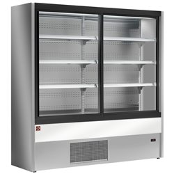 Murale r&eacute;frig&eacute;r&eacute;, ventil&eacute;, avec portes coulissantes en verres - GRIS/BLANC - Diamond - PD12/A7-R2C