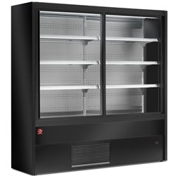 Murale r&eacute;frig&eacute;r&eacute;, ventil&eacute;, avec portes coulissantes en verres - NOIR - Diamond - PD20/B5-R2C