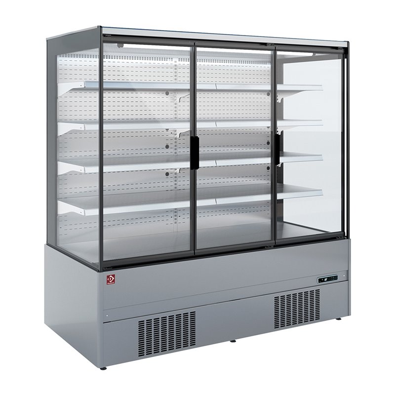 Meuble mural r&eacute;frig&eacute;r&eacute;, libre-service, portes battantes - FULL INOX - Diamond - QML15-HX