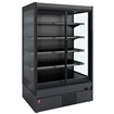 Meuble mural r&eacute;frig&eacute;r&eacute;, joues vitr&eacute;e, libre-service, portes battantes - FULL BLACK - Diamond - SCM16-C5