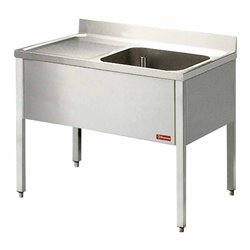 Plonge 1 cuve et 1 &eacute;gouttoir &agrave; gauche, avec pi&eacute;tement - Diamond - L1210S/6-KD-D