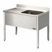 Plonge 1 cuve et 1 &eacute;gouttoir &agrave; gauche, avec pi&eacute;tement - Diamond - L1410S-KD-D