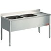 Plonge 2 cuves et 1 &eacute;gouttoir &agrave; droite, avec pi&eacute;tement - Diamond - L1620D-KD-D