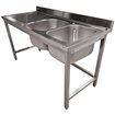 Plonge inox ECO 2 cuves &eacute;gouttoir gauche, sans tablette inf&eacute;rieure - Diamond - WR-C2E1-8G